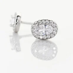 Boucles D'oreilles Puces Albertina Argent Blanc Oxyde De Zirconium-Histoire d'Or New