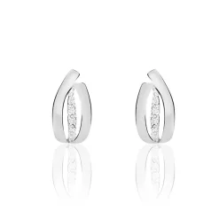 Boucles D'oreilles Puces Aelis Or Blanc Diamant-Histoire d'Or Hot