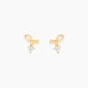 Histoire d'Or Boucles D'oreilles Puces Alvina Ruban Or Jaune Oxyde De Zirconium