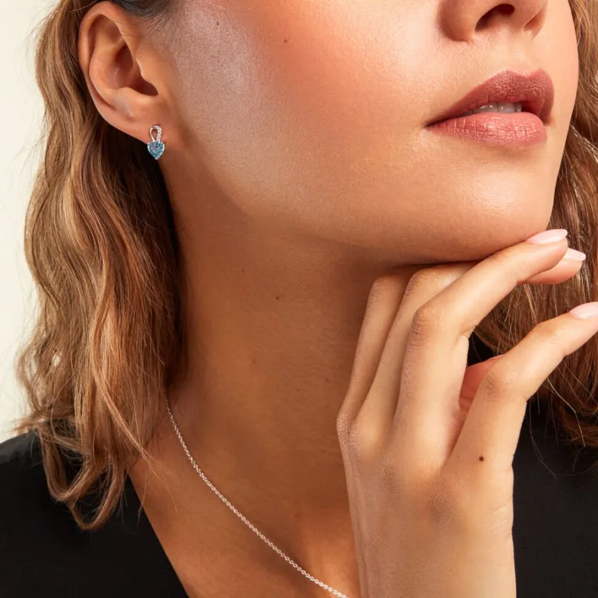 Boucles D'oreilles Puces Atieno Argent Blanc Oxyde De Zirconium-Histoire d'Or Online