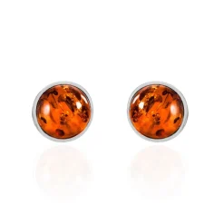 Histoire d'Or Boucles D'oreilles Puces Argent Blanc Acacia  Ambre