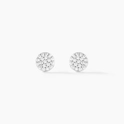 Histoire d'Or Boucles D'oreilles Puces Angeles Argent Blanc Oxyde De Zirconium