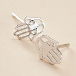 Histoire d'Or Boucles D'oreilles Puces Abby Argent Blanc