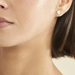 Histoire d'Or Boucles D'oreilles Puces Apoline Argent Blanc