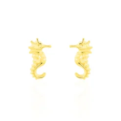 Histoire d'Or Boucles D'oreilles Puces Ambrosie Hippocampe Or Jaune