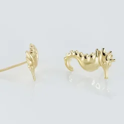 Histoire d'Or Boucles D'oreilles Puces Ambrosie Hippocampe Or Jaune