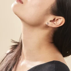 Histoire d'Or Boucles D'oreilles Puces Anne-maudae Double Coeurs Or Bicolore