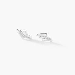 Boucles D'oreilles Puces Ainhoa Or Blanc Diamant-Histoire d'Or Online