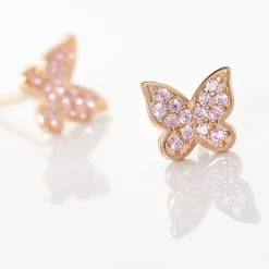 Boucles D'oreilles Puces Anne-lise Argent Rose Oxyde De Zirconium-Histoire d'Or Outlet