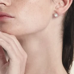 Histoire d'Or Boucles D'oreilles Puces Argent Blanc Cheri Perle De Culture Oxydes