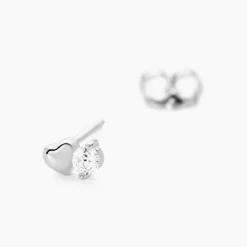 Boucles D'oreilles Puces Amani Argent Blanc Oxyde De Zirconium-Histoire d'Or New
