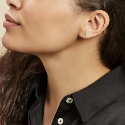 Boucles D'oreilles Puces Amani Argent Blanc Oxyde De Zirconium-Histoire d'Or New