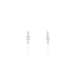 Histoire d'Or Boucles D'oreilles Puces Adriaan Argent Blanc Oxyde De Zirconium