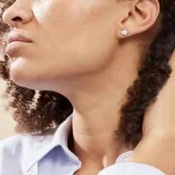 Boucles D'oreilles Puces Argent Blanc Dounyo Oxydes De Zirconium-Histoire d'Or Best