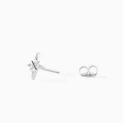Boucles D'oreilles Puces Astre Precieux Argent Blanc Oxyde-Histoire d'Or Hot