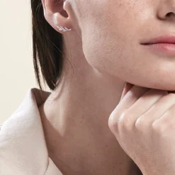 Histoire d'Or Boucles D'oreilles Puces Alma Argent Blanc Oxyde De Zirconium