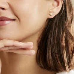 Histoire d'Or Boucles D'oreilles Puces Almahae Tortue Or Jaune