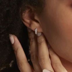 Boucles D'oreilles Puces Aglae Or Blanc Oxyde De Zirconium-Histoire d'Or