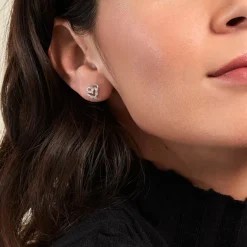 Histoire d'Or Boucles D'oreilles Puces Aoki Argent Blanc Oxyde De Zirconium