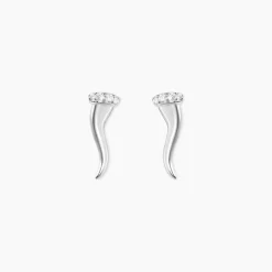 Boucles D'oreilles Puces Amalthee Argent Blanc Oxyde De Zirconium-Histoire d'Or Sale