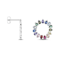Histoire d'Or Boucles D'oreilles Puces Argent Blanc Ethem Oxydes Spinelles