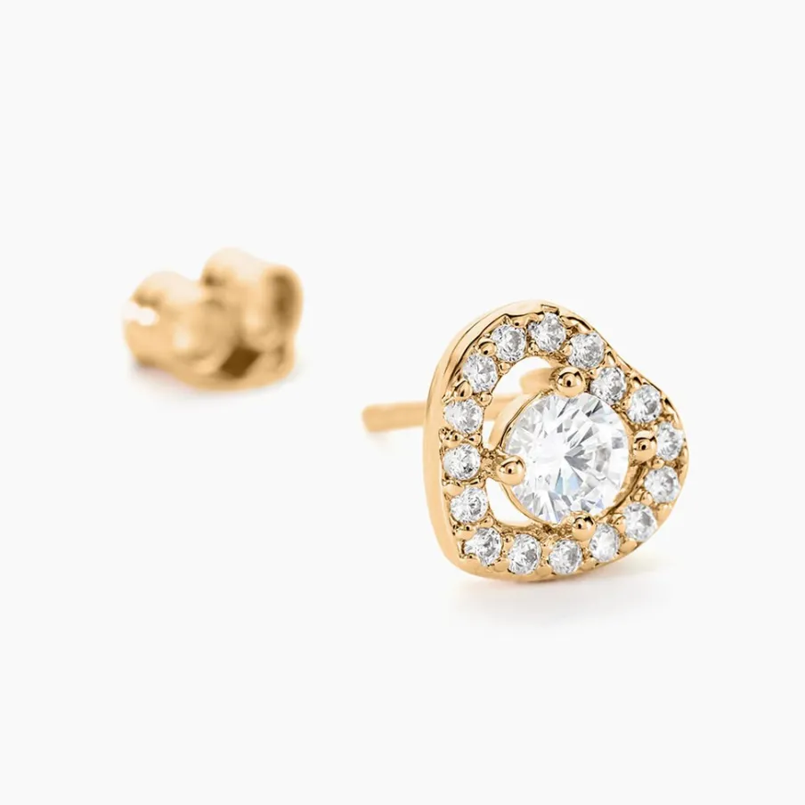 Histoire d'Or Boucles D'oreilles Puces Alais De Zirconium