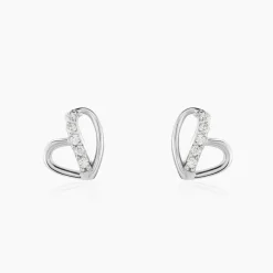 Boucles D'oreilles Puces Arika Argent Blanc Oxyde De Zirconium-Histoire d'Or Online