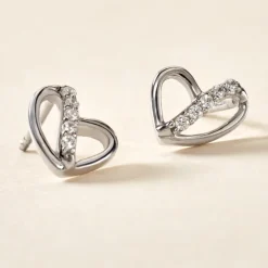 Boucles D'oreilles Puces Arika Argent Blanc Oxyde De Zirconium-Histoire d'Or Online