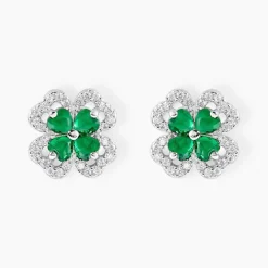 Histoire d'Or Boucles D'oreilles Puces Argent Blanc Deryn Verre Oxydes De Zirconium