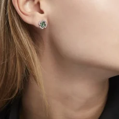 Histoire d'Or Boucles D'oreilles Puces Argent Blanc Deryn Verre Oxydes De Zirconium