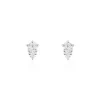 Boucles D'oreilles Puces Almira Argent Blanc Oxyde De Zirconium-Histoire d'Or Sale