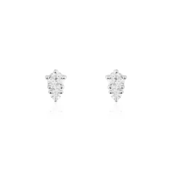 Boucles D'oreilles Puces Almira Argent Blanc Oxyde De Zirconium-Histoire d'Or Sale