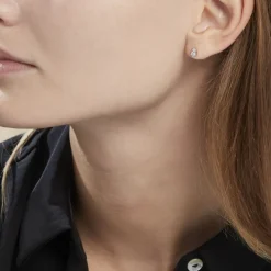 Boucles D'oreilles Puces Almira Argent Blanc Oxyde De Zirconium-Histoire d'Or Sale