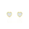 Boucles D'oreilles Puces Azalea C艙ur Or Jaune Nacre-Histoire d'Or Hot