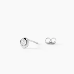 Boucles D'oreilles Puces Argent Blanc Laureano Oxydes De Zirconium-Histoire d'Or Outlet