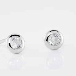Boucles D'oreilles Puces Argent Blanc Laureano Oxydes De Zirconium-Histoire d'Or Outlet