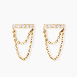 Boucles D'oreilles Puces Akilina Or Jaune Oxyde De Zirconium-Histoire d'Or