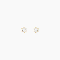 Boucles D'oreilles Puces Aconit Or Jaune Oxyde-Histoire d'Or Clearance