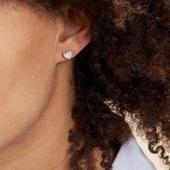 Boucles D'oreilles Puces Argent Blanc Schull Oxydes De Zirconium-Histoire d'Or Sale