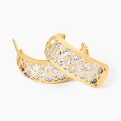 Histoire d'Or Boucles D'Oreilles Puces Adonijah Or Bicolore