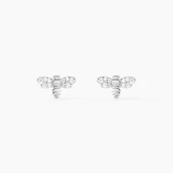 Histoire d'Or Boucles D'oreilles Puces Argent Blanc Bee Good Oxyde De Zirconium