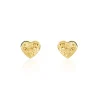 Boucles D'oreilles Puces Arisaema C艙ur Or Jaune-Histoire d'Or Best