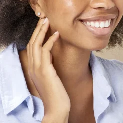 Boucles D'oreilles Puces Ayana Argent Blanc-Histoire d'Or Online