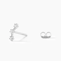 Histoire d'Or Boucles D'oreilles Puces Allegra Argent Blanc Oxyde De Zirconium