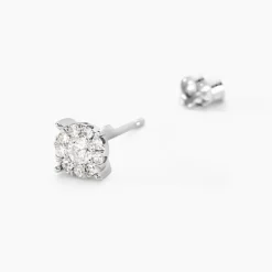 Boucles D'oreilles Puces Artemis Or Blanc Diamant-Histoire d'Or