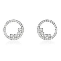 Boucles D'oreilles Puces Argent Blanc Ursine Oxydes De Zirconium-Histoire d'Or Outlet