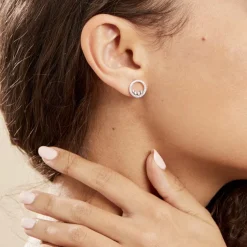 Boucles D'oreilles Puces Argent Blanc Ursine Oxydes De Zirconium-Histoire d'Or Outlet