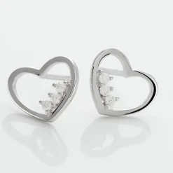 Histoire d'Or Boucles D'oreilles Puces Argent Blanc Shelan Oxydes De Zirconium
