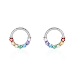 Boucles D'oreilles Puces Argent Blanc Giustino Oxydes De Zirconium-Histoire d'Or Online