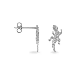 Histoire d'Or Boucles D'oreilles Puces Azzedine Salamandre Or Blanc